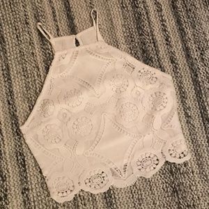 ABERCROMBIE & FITCH White Lace Crop Top Size S